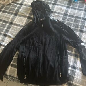 Michael kors zip down hoodie black and size is extra large